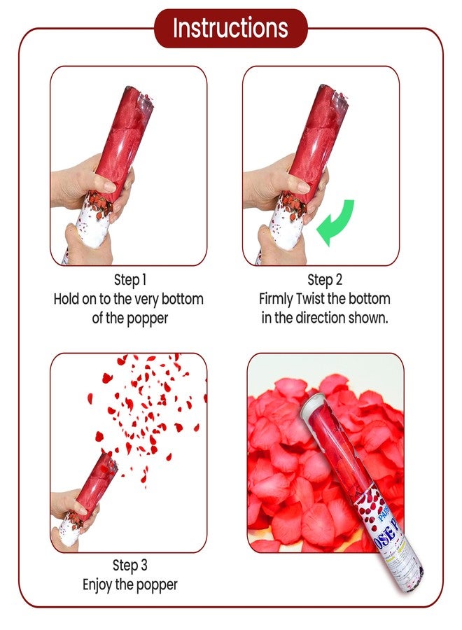 Untumble Party Poppers with Rose Petal Confetti, Pack of 2 for all Celebrations Birthday, Anniversary, Surprise Party Celebartion Popper with Rose Petals (Pack of 2) - Image 3